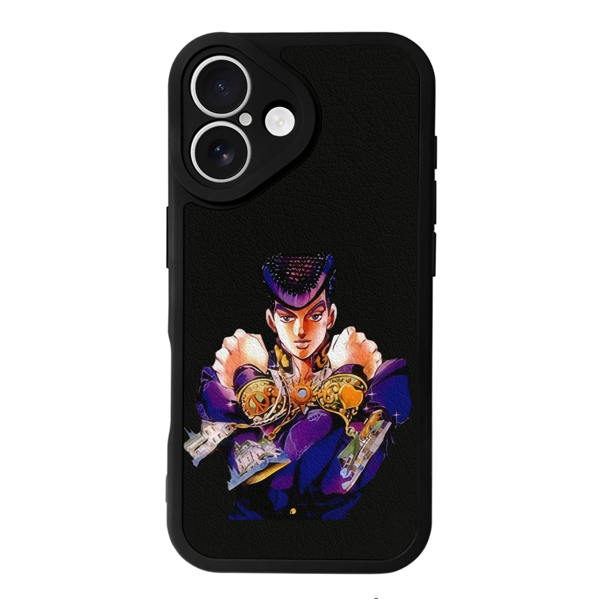 （画像用） ジョジョの奇妙な冒険 ひがしかた じょうすけ JoJo's Bizarre Adventure Higashikata Josuke 【iPhone 16シリーズ対応】シリコンスマホケース（レザー調） 材質：シリコン